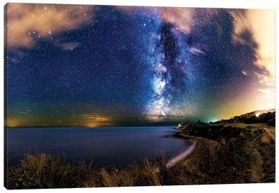 Lights From France Meet The Milky Way Canvas Art Print - Milky Way Galaxy Art