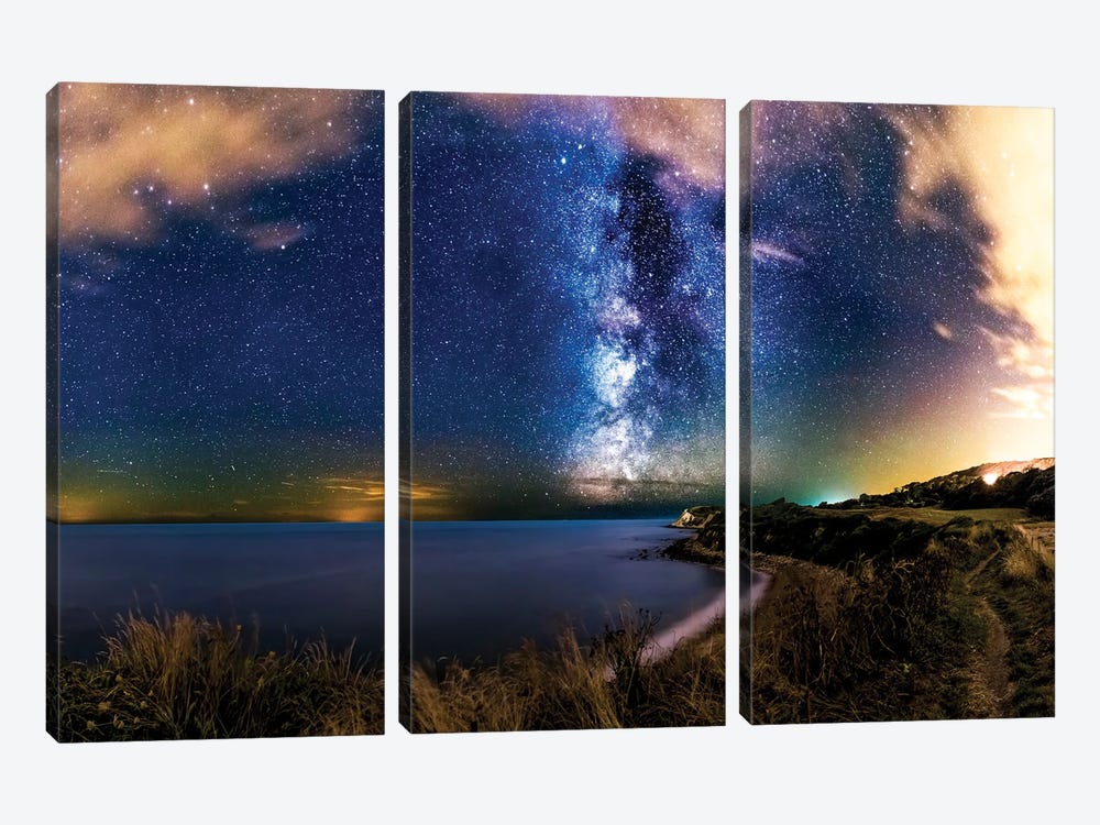 Lights From France Meet The Milky Way by Chad Powell 3-piece Canvas Art