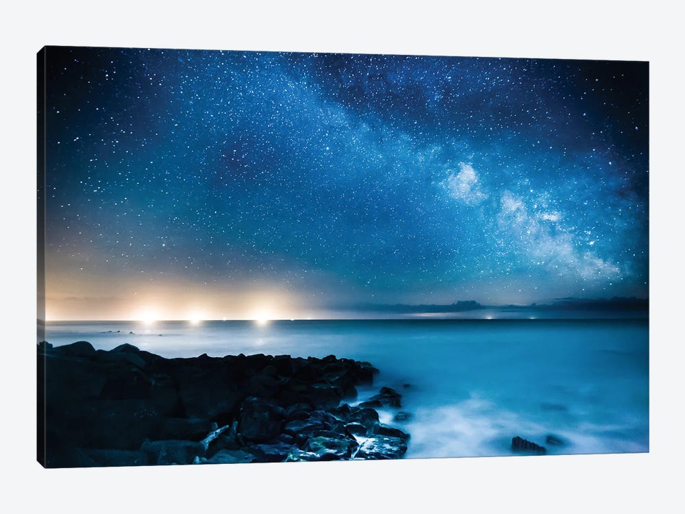 Fishing Boats Meet The Milky Way by Chad Powell 1-piece Canvas Art Print