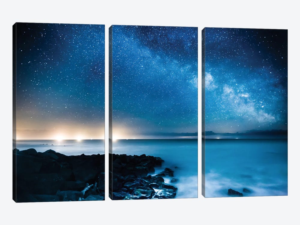 Fishing Boats Meet The Milky Way by Chad Powell 3-piece Art Print