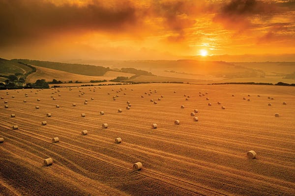 United Kingdom: Hay Bale Sunset by Chad Powell