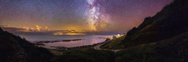 Chad Powell: Lights Of Cherbourg And The Milky Way by Chad Powell