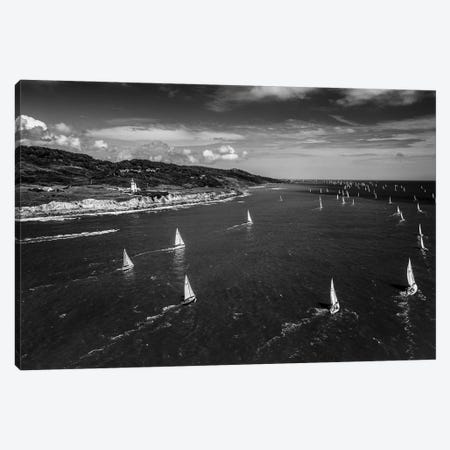 A Fleet Of Yachts Sailing Past St Catherine's Lighthouse Canvas Print #CPW77} by Chad Powell Canvas Art Print