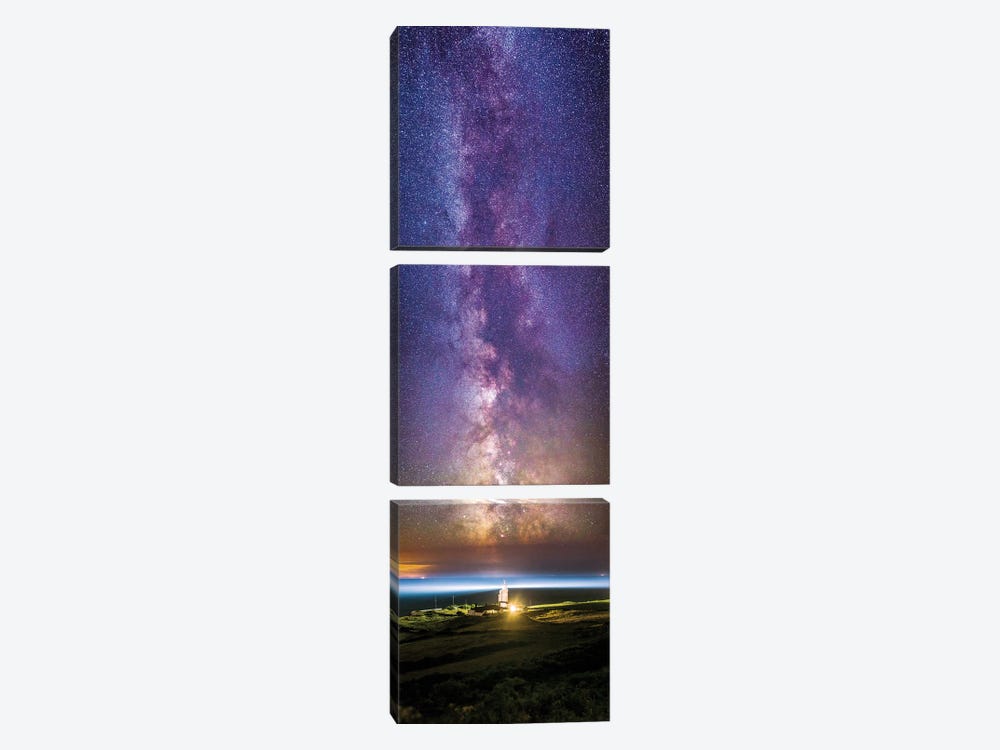 The Milky Way Aligned With St Catherine's Lighthouse by Chad Powell 3-piece Canvas Wall Art