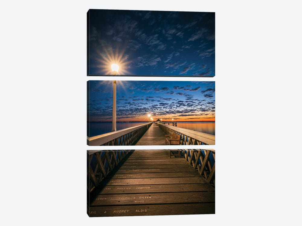 Yarmouth Pier At Night by Chad Powell 3-piece Art Print