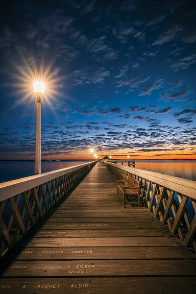 Chad Powell: Yarmouth Pier At Night by Chad Powell