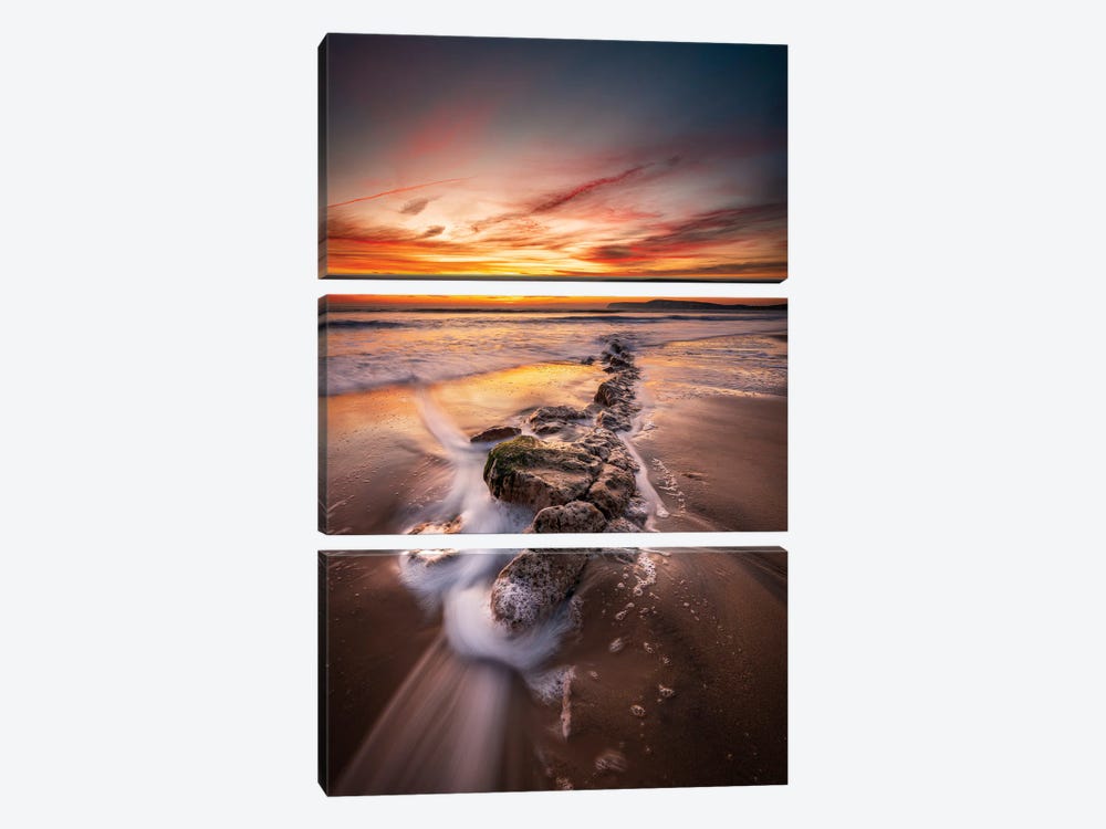 Compton Bay Sunset Portrait by Chad Powell 3-piece Canvas Art