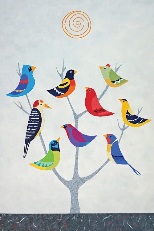 Bird Tree II by Casey Craig wall art