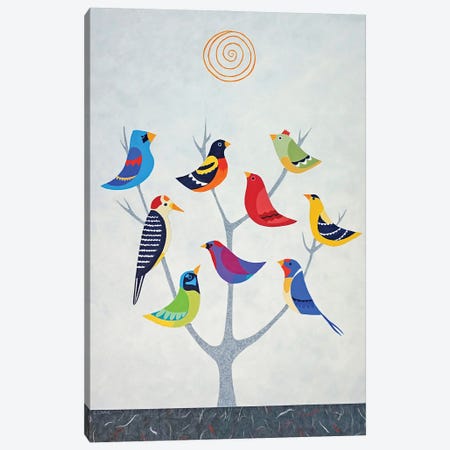 Bird Tree II Canvas Print #CRA3} by Casey Craig Canvas Wall Art