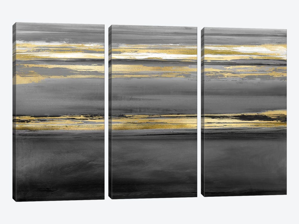 Parallel Lines At Midnight by Allie Corbin 3-piece Canvas Wall Art