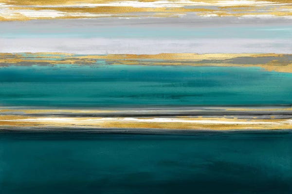 Allie Corbin: Parallel Lines On Teal by Allie Corbin
