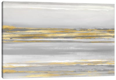 Subtle Reflections With Grey Canvas Art Print - Linear Abstract Art