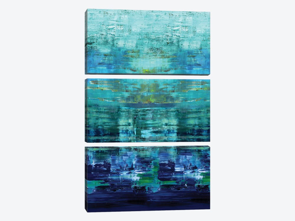 Aqua Reflections by Allie Corbin 3-piece Canvas Art