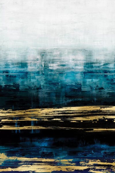 Aqua Reflections With Gold