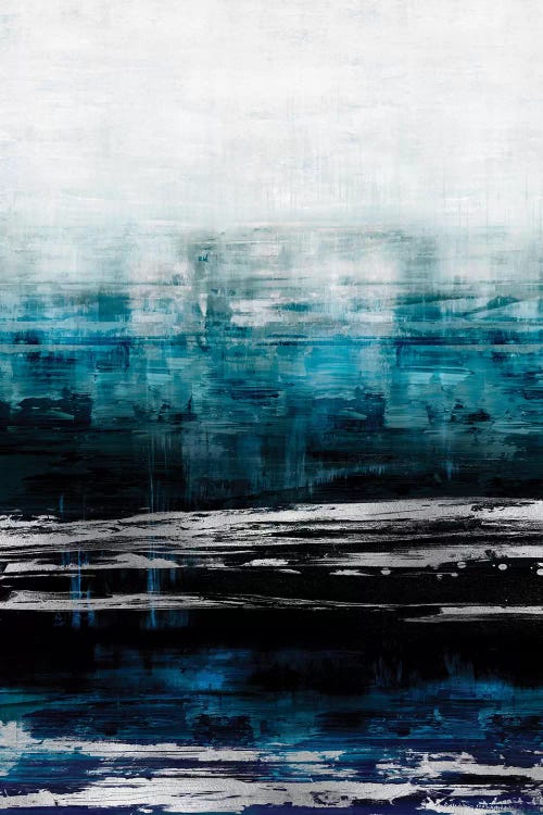 Aqua Reflections With Silver by Allie Corbin canvas print