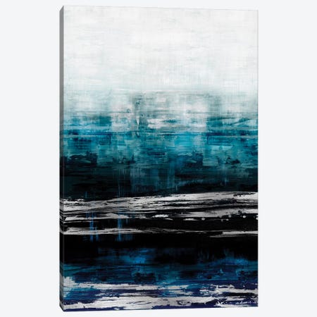 Aqua Reflections With Silver Canvas Print #CRB5} by Allie Corbin Canvas Art