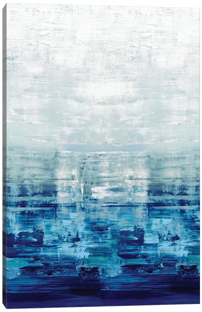 Blue Reflections Canvas Art Print - Abstract Expressionism Art