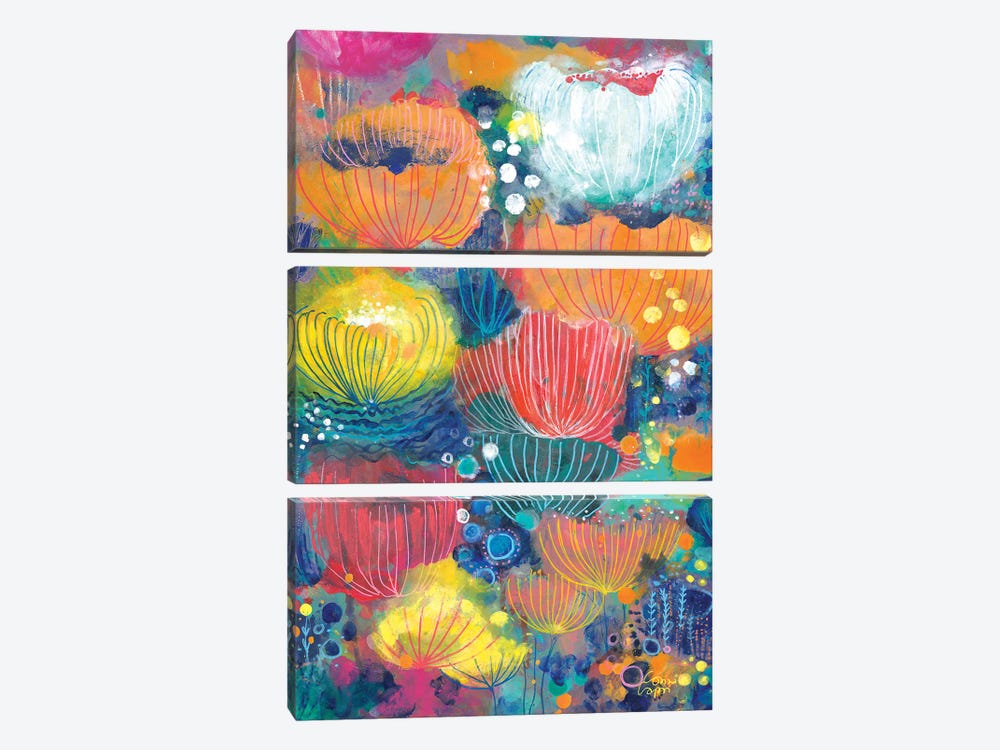 Song Of The Water Lilies by Corina Capri 3-piece Canvas Art Print