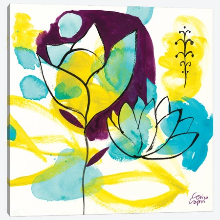 Play Of Water Lilies Canvas Print #CRC27} by Corina Capri Art Print