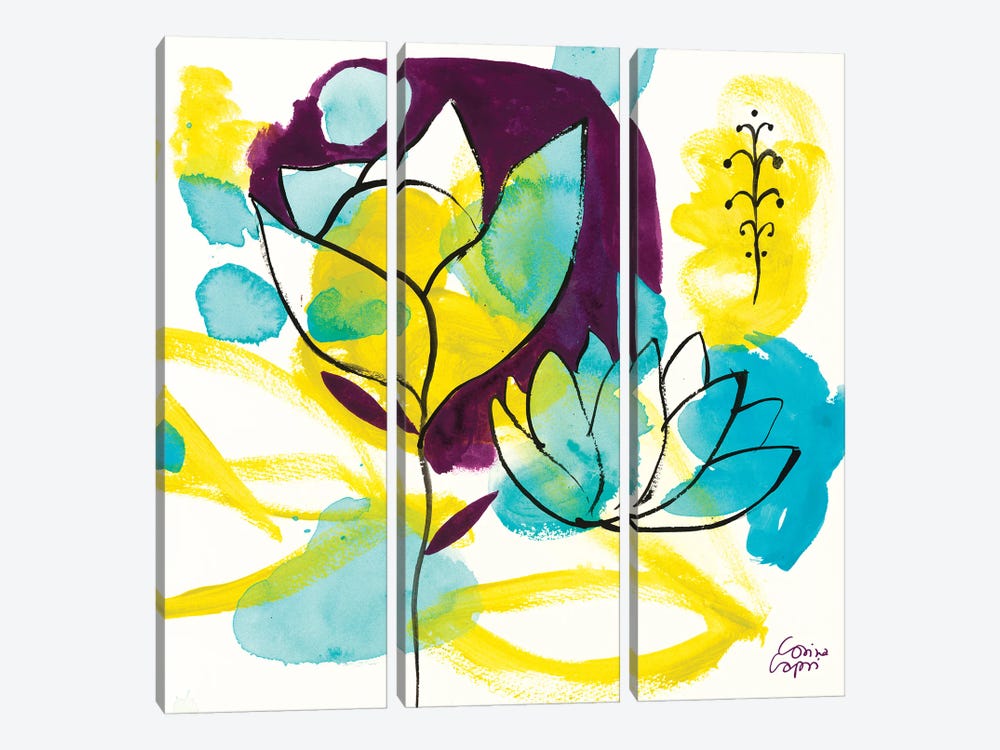 Play Of Water Lilies by Corina Capri 3-piece Canvas Wall Art