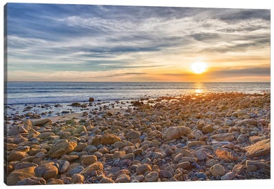 USA, California, Malibu. Sunset as seen from County Line Beach. Canvas Art Print