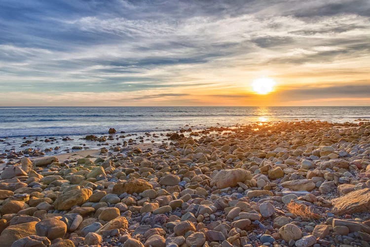 USA, California, Malibu. Sunset as seen from County Line Beach.