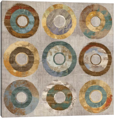 Revolve Canvas Art Print - Squares with Concentric Circles Collection