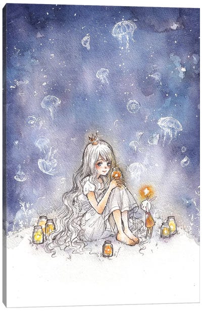 Jellyfish Of The Night Canvas Art Print - Anime Art