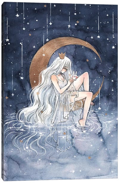 La Lune Canvas Art Print - Cherriuki