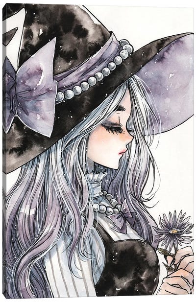 Lavender Witch Canvas Art Print - Witch Art