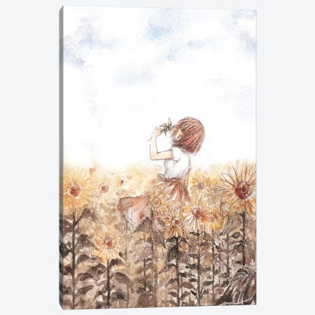 Sunflower Dreamer Canvas Print #CRK32} by Cherriuki Art Print