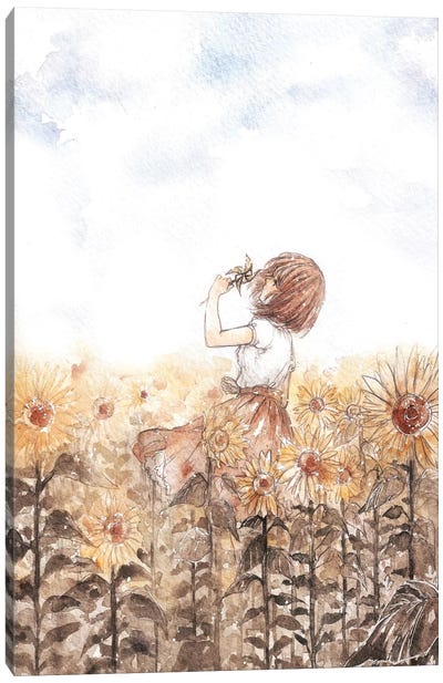 Sunflower Dreamer Canvas Art Print - Cherriuki
