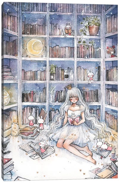 The Library Canvas Art Print - Anime Art