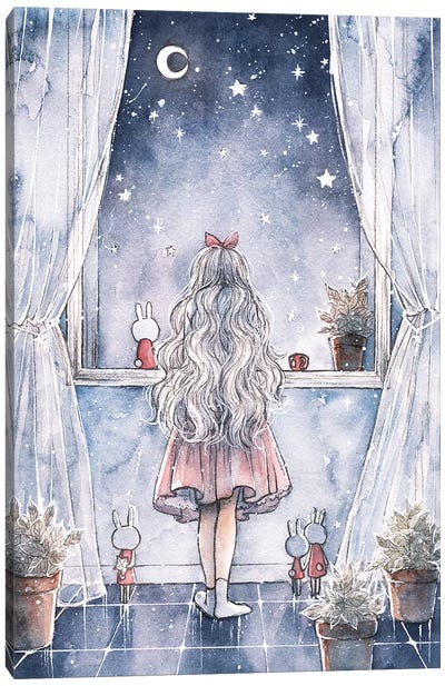 Wish Upon A Star Canvas Art Print - Cherriuki