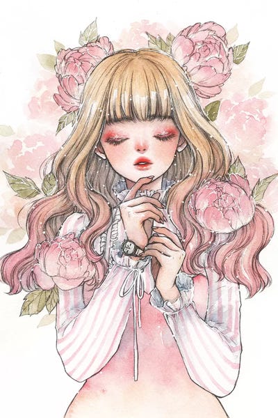 Blush by Cherriuki framed canvas print