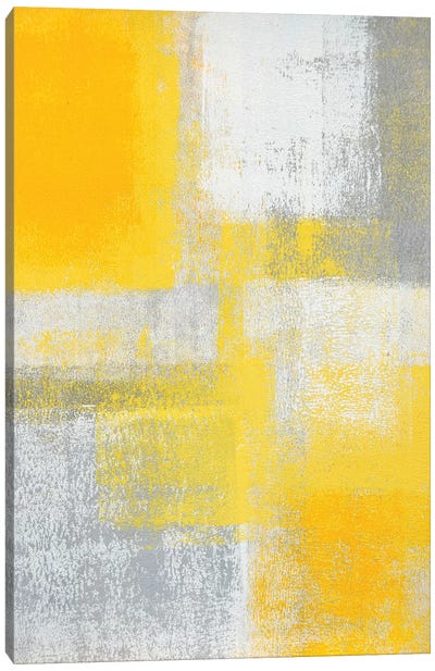 Cliff Canvas Art Print - Gray & Yellow Art