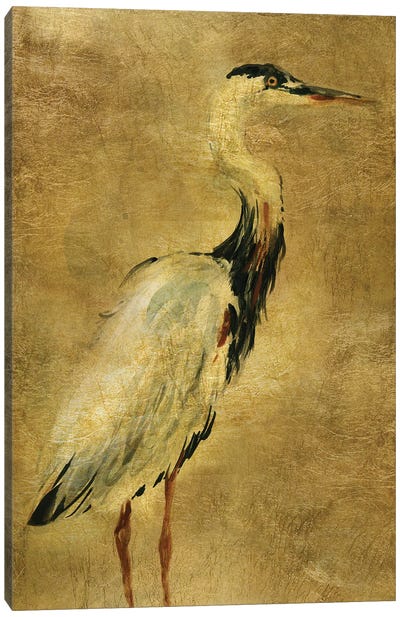 Gold Crane at Dusk I Canvas Art Print