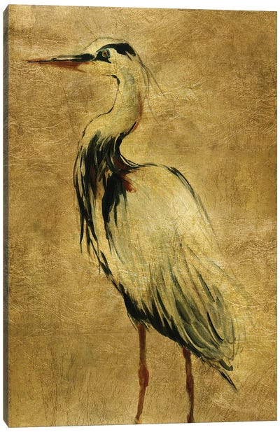 Gold Crane at Dusk II Canvas Art Print