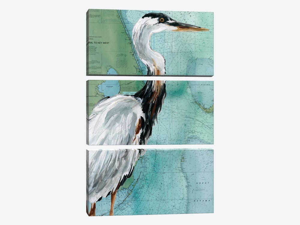 Key West Crane by Carol Robinson 3-piece Canvas Art Print