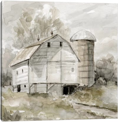 Neutral Silo Canvas Art Print - Modern Farmhouse Décor