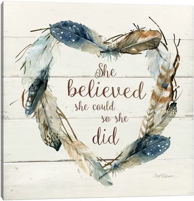 She Believed She Could Canvas Art Print - Inspirational Art