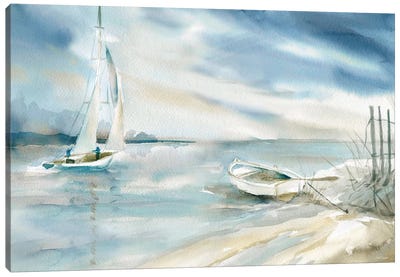 Subtle Sail Canvas Art Print - Nautical Décor
