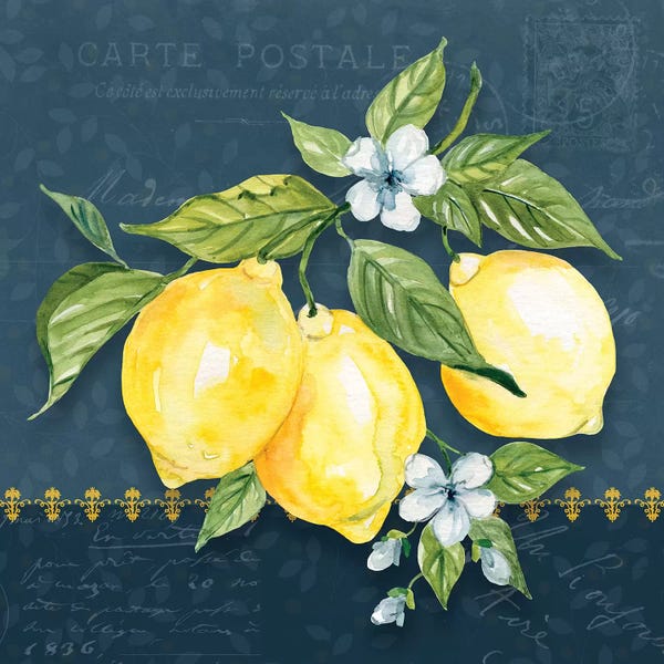 Mediterranean Décor: Blue Lemon Squeeze I by Carol Robinson