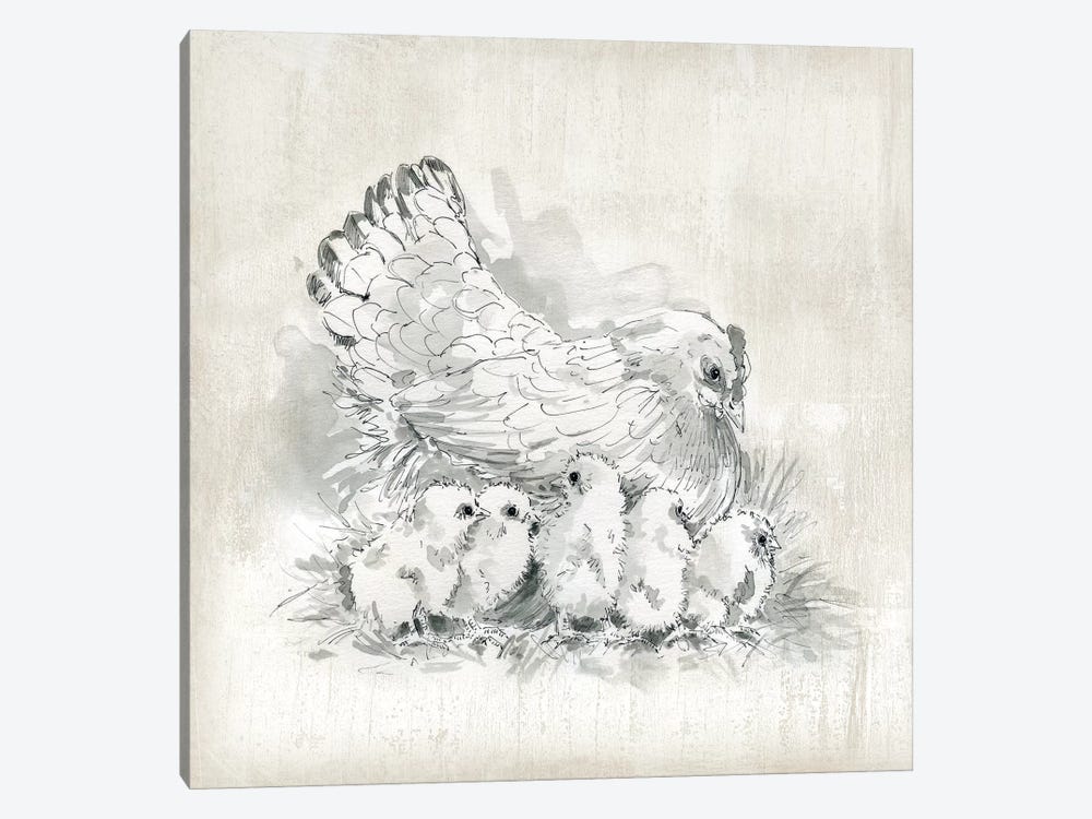 Hen And Chicks by Carol Robinson 1-piece Canvas Artwork