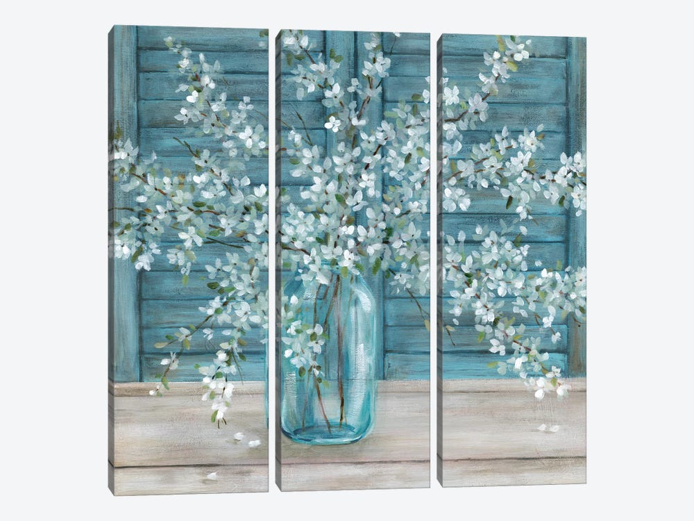 Shuttered Blossoms by Carol Robinson 3-piece Canvas Wall Art