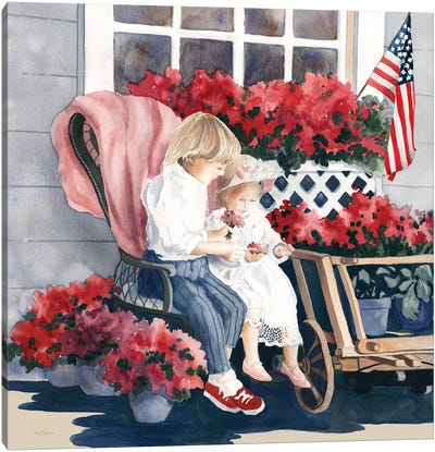 4th of July Parade Canvas Art Print - American Flag Art