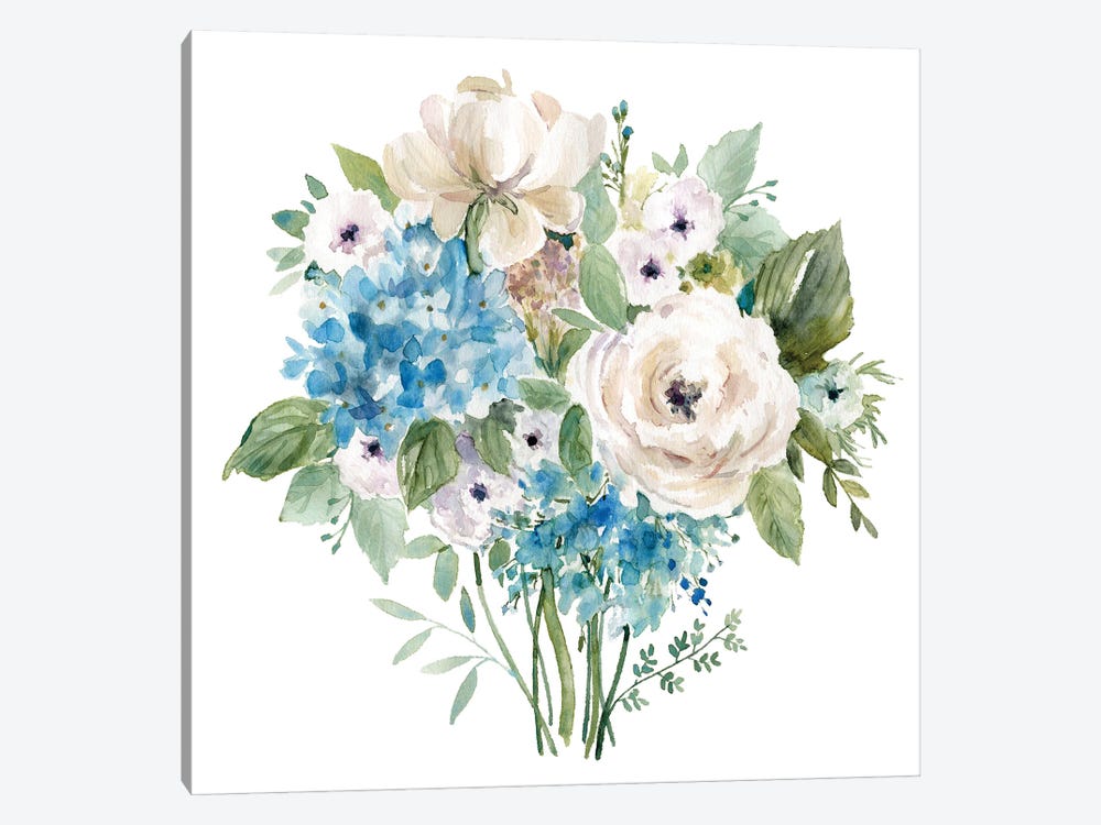 Blue and White Bouquet I by Carol Robinson 1-piece Art Print