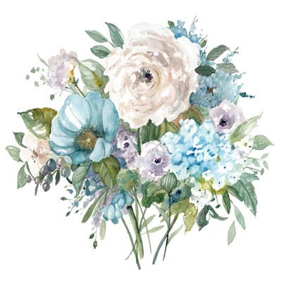 Blue and White Bouquet II Canvas Wall Art by Carol Robinson | iCanvas