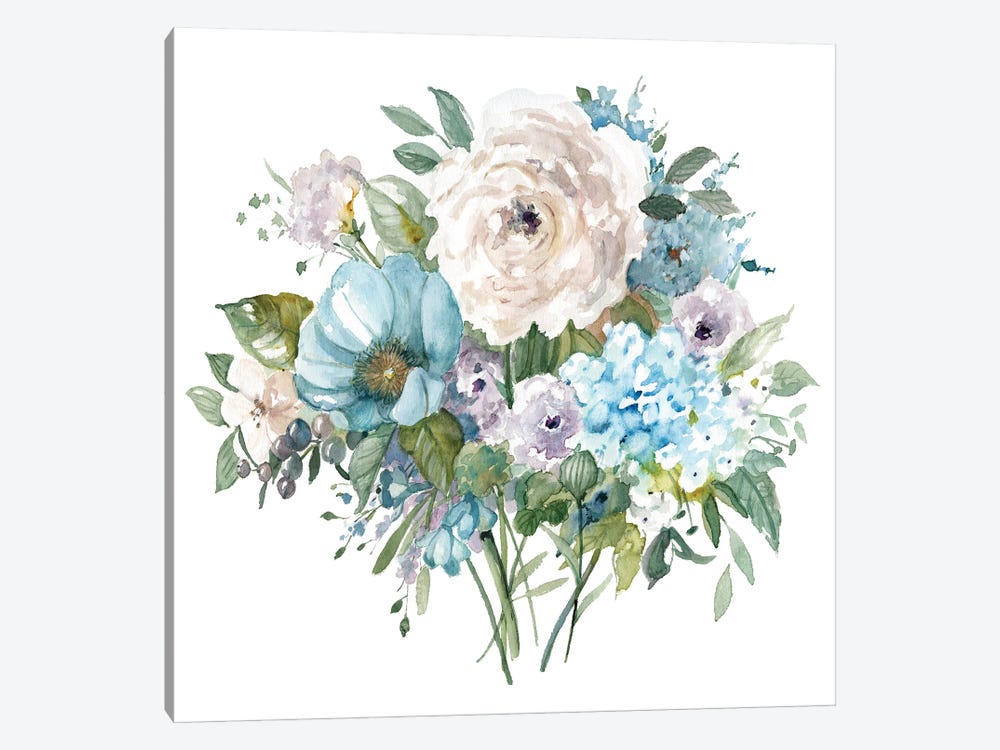 Blue and White Bouquet II by Carol Robinson 1-piece Canvas Artwork