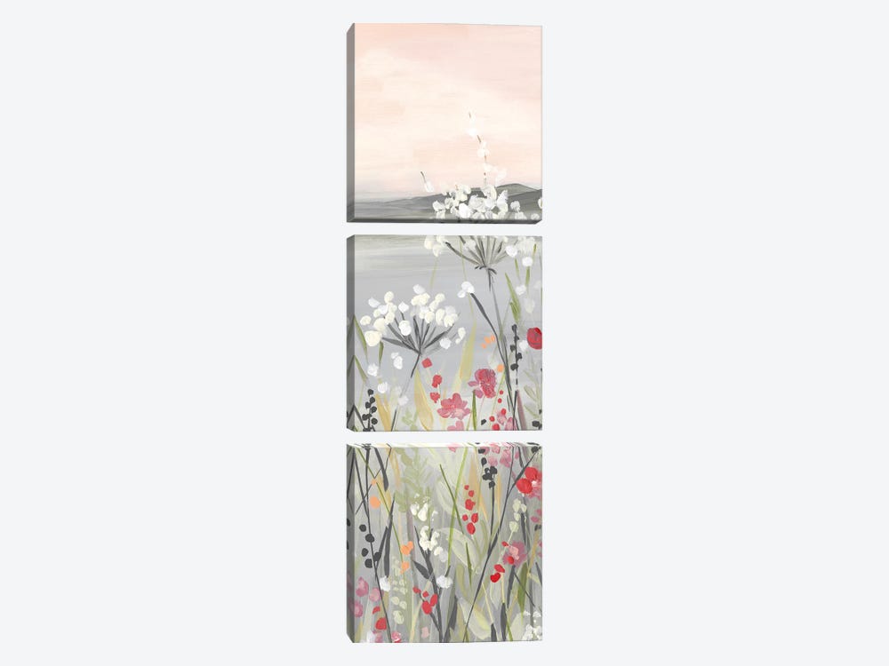 Blushing Wildflowers I by Carol Robinson 3-piece Canvas Art Print